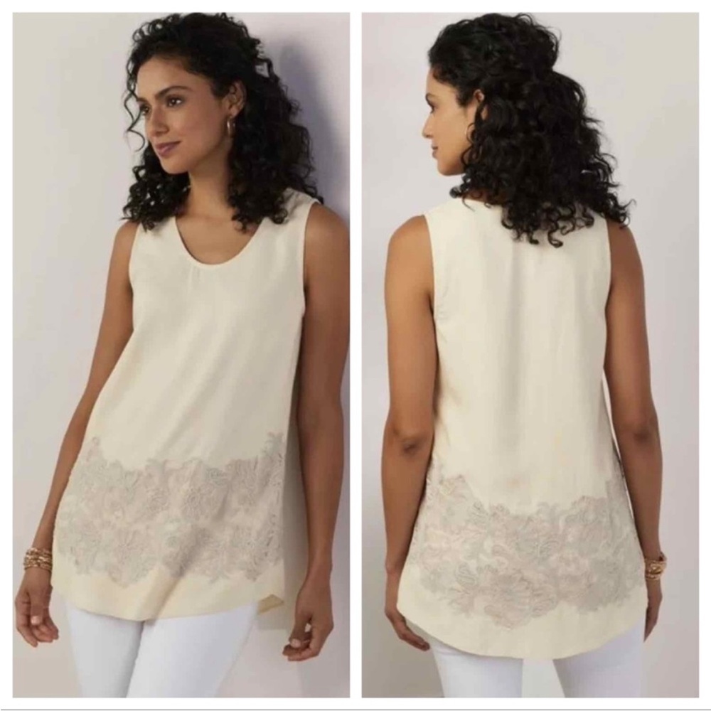 SOFT SURROUNDINGS Emmelyne tank HAND BEADED size M. New with tags!